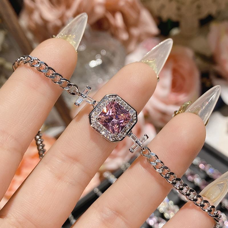 18g Weight Copper Pendant Material Zircon Inlay Material Bracelets Classification Copper Chain Material 1 Piece Quantity Holiday, Daily Occasion Copper Material Heart Shape, Flower, Bow Knot Pattern Women's Gender Inlay Design Cute, Simple Style Style Copper Inlay Heart Shape Flower Bow Knot Zircon Bracelets 6
