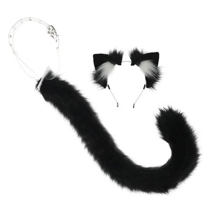 cosplay Props Simulation Beast Ear Headwear Chocolate and Vanilla Cat Tail Cat Niang Paradise Set