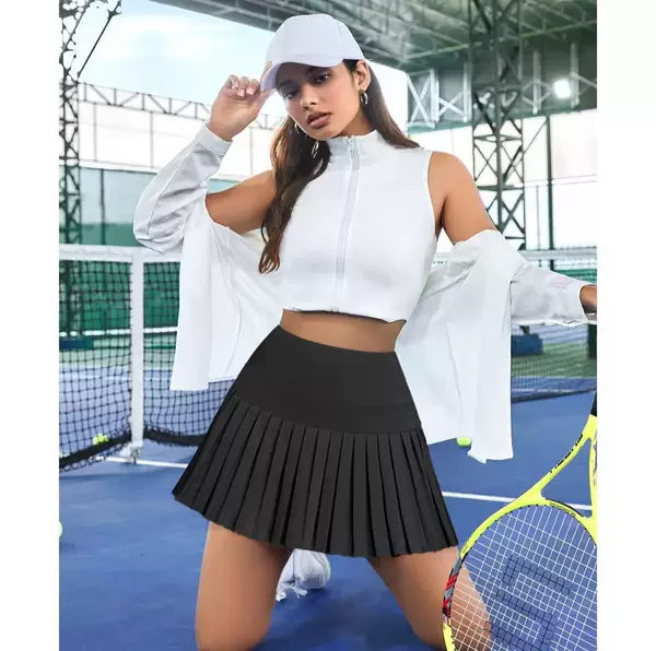 Summer Fashion Pleated Anti-Exposure High-Waisted Short Skirt Fitness Sports Running Training Breathable Yoga Tennis Skirt