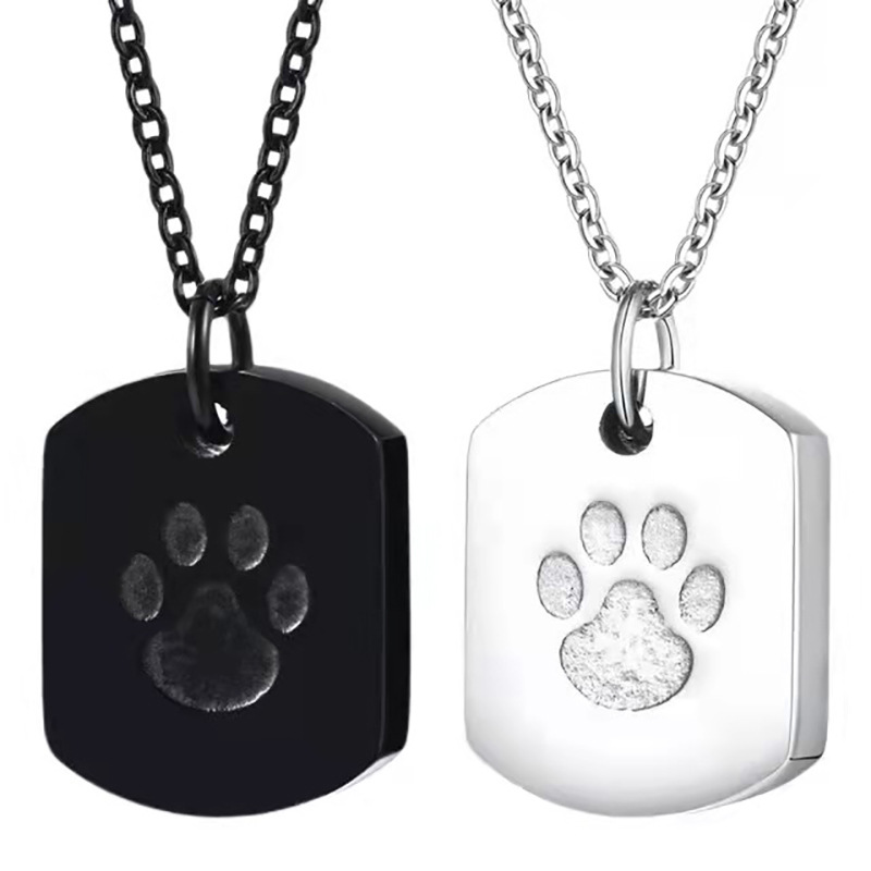 Hot sale titanium steel urn pendant stainless steel Dog Claw brand Memorial pet urn necklace URN URN