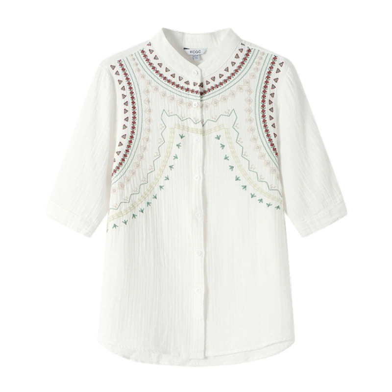 Новая китайская вышивка в национальном стиле, свободная модная рубашка для женщин, лето 2025, новый ретро-стиль, высококачественная