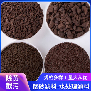 Manganese Sand Filter Material for Ground Draining, Iron Removal and Manganese Treatment, High-Quality Water Quality Softening 1-2mm Manganese Sand Filter Material