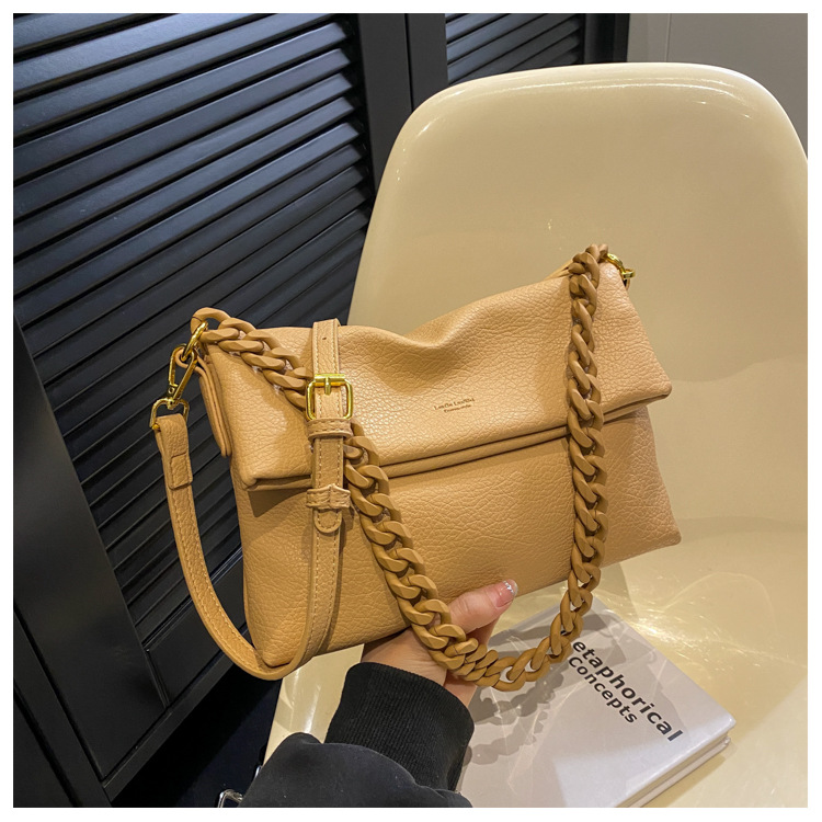 Women's Small Summer Pu Leather Solid Color Elegant Chain Square Magnetic Buckle Square Bag display picture 2