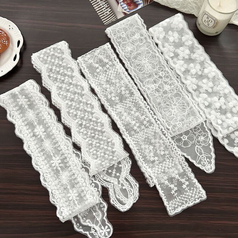 French lace women's hair tie, scarf, headscarf, hair accessory, belt, pastoral style ribbon, long strip, flowing ribbon accessory French lace women's hair tie, scarf, headscarf, hair accessory, belt, pastoral style ribbon, long strip, flowing ribbon accessory