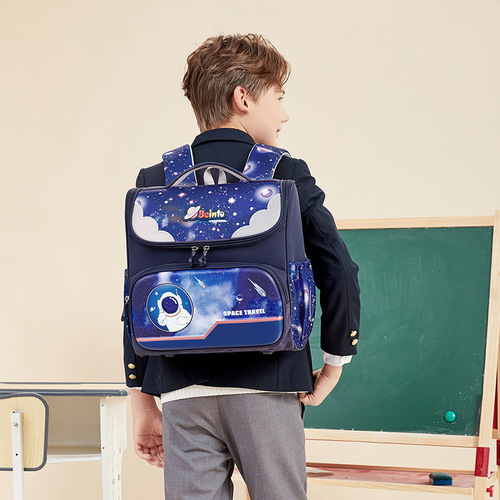 New horizontal version schoolbag girls lightweight spine protection cartoon large capacity waterproof and wear-resistant children's backpack for grades 1-3