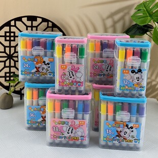 Zhongcai 209 multi-color seal watercolor pen 12/18/24/36 color children's toy painting supplies factory wholesale