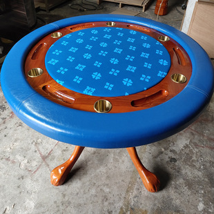 Blue Pigeon 6-person Home Poker Round Table Texas Hold'em Home Round Table Chess and Card Entertainment 6-person Table with Pictures Are肯定