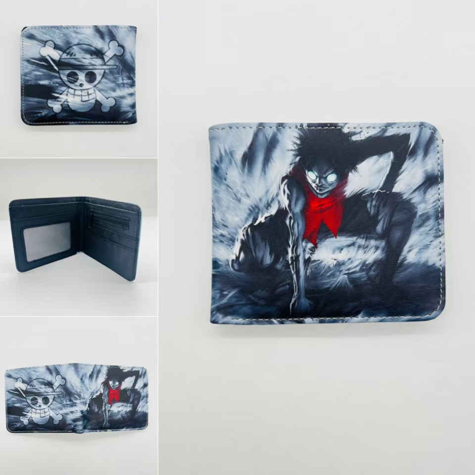 One Piece One Piece Cartera de dibujos animados japoneses Luffy Choba Solon plegable estudiantes PU cartera de cuero corta