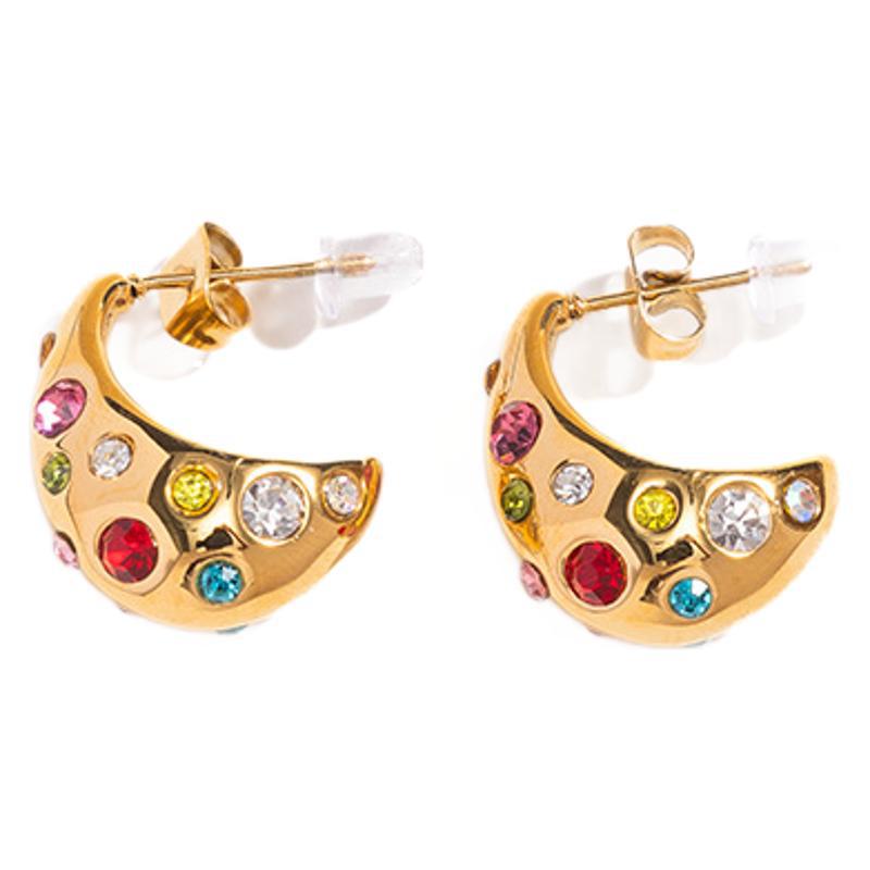 Tina transfronteriza diamantes gota de agua no se desvanecen pendientes de oro 18 quilates de diseño ligero de lujo pendientes de acero de titanio para mujeres exquisitas