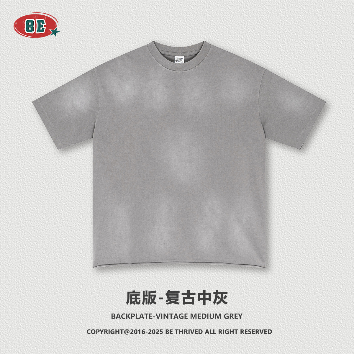 BE ropa de hombre | 2025 verano americano retro parodia impresión camiseta de manga corta de media manga camiseta suelta hombre