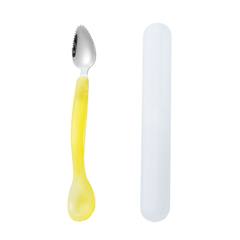 304 aprendiendo a comer entrenamiento cuchara de comer para niños cuchara de bebé comida complementaria vajilla de autoalimentación herramienta de tenedor