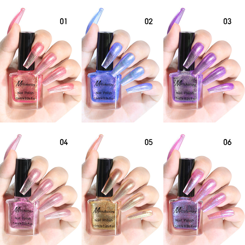 Amazon's Best-Selling Chameleon Iridescent Nail Polish, Oil-Based, Non-Peelable, Odorless, No-Bake, Non-Fading Nail Gel