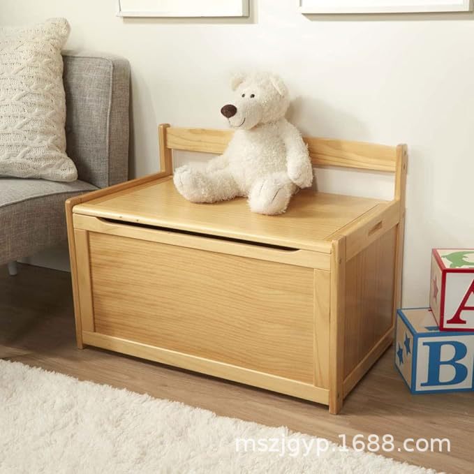 游乐室原木色玩具箱活动桌存储儿童木制玩具盒收纳盒儿童家具