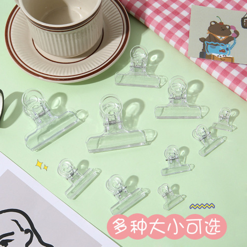 Multi-functional transparent long tail ticket holder folder student test paper holder household fixed organizing snack sealing clip