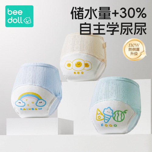 【3-Pack】Beedoll Potty Training Pants Summer for Boys and Girls, Washable Training Underwear, Urine Barrier, Good for Toilet Training