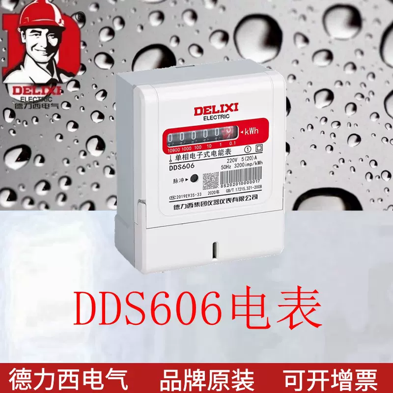 德力西DDS606单相电能表220V家用出租房电度表20A40A60A100A 电表