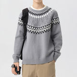 2026秋季复古费尔岛针织毛衣男女秋冬学院风高级感套头打底衫，男装针织衫/毛衣，星座614