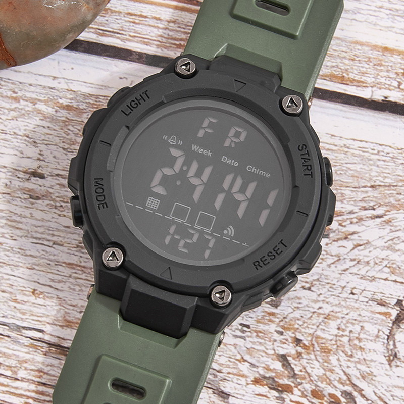 Nuevo al aire libre montañismo deportes reloj de alarma reloj electrónico de moda reloj electrónico multifuncional de moda de los hombres reloj electrónico al por mayor