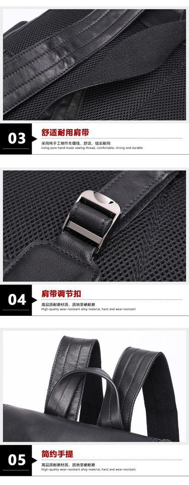 Ba lô nam da bò thật vân cá sấu, ngăn laptop 14 inch, kiểu công sở — 816 màu đen, 9197 màu đen, 9157 màu đen, 9196 màu đen chi tiết 22