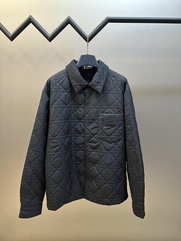 毒家现货正确版本高品质D家2025新款菱形格绗绣棉服外套男女同款|undefined