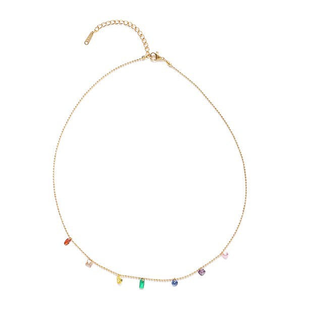 Collar de acero inoxidable de estilo europeo y americano TINA lujo ligero nicho de diseño universal sensación de anillo de borda de zircon para mujeres no desvanecerse