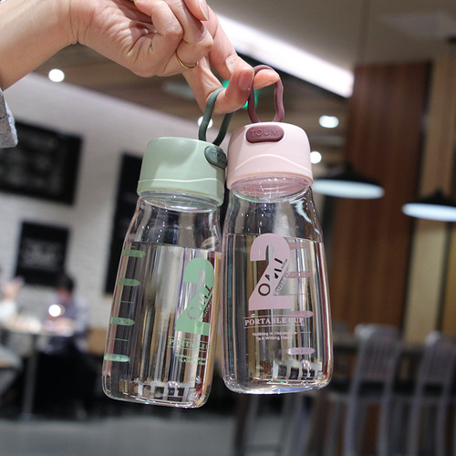 Summer new handy cup digital water bottle with filter space cup scale plastic cup for students with drop-resistant water cup