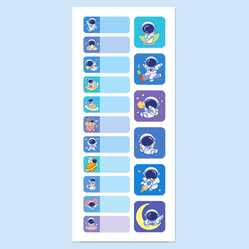 Waterproof name sticker, astronaut