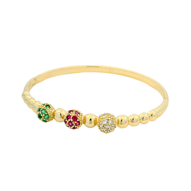 Xuping aleación de cobre 14k color incrustado zircon color pulsera de bolas de moda retro nicho temperamento joyería mujer