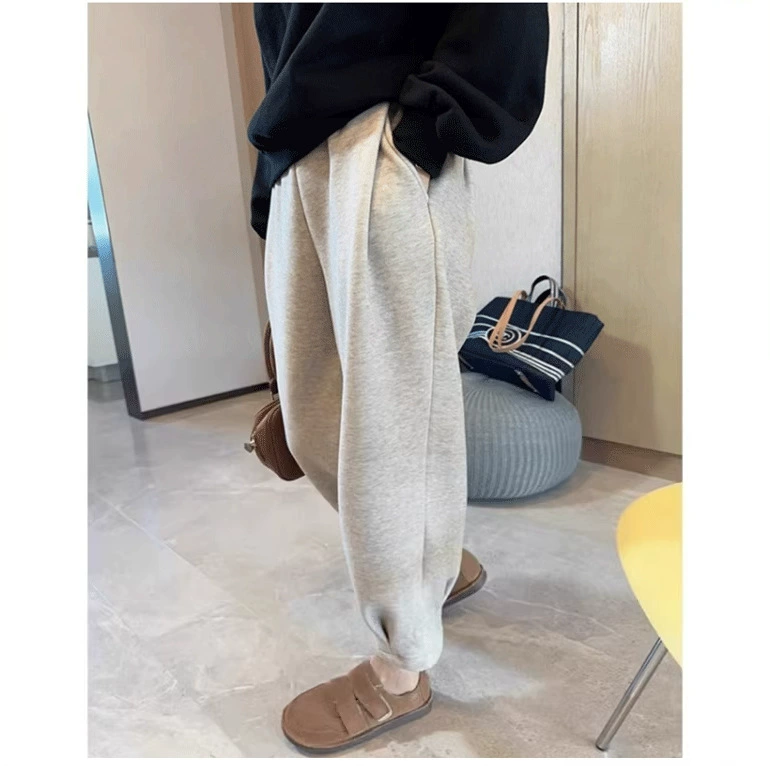 Укороченные брюки для беременных с поддержкой живота на осень и зиму, подходят для уличной одежды, спортивные повседневные свободные утолщенные флисовые свободные спортивные штаны-шаровары.