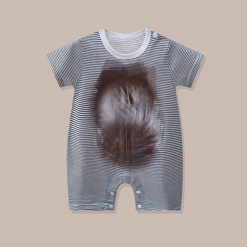 Short-Sleeve Baby Romper Summer Bodysuit, Newborn Girls, Thin Lightweight, 59–90 cm