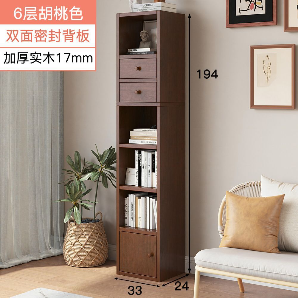 Estante de libros simple estante simple pequeño estante de libros contra la pared estante estrecho dormitorio de niños y estudiantes abertura de almacenamiento estilo nórdico