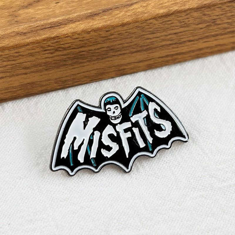 Band Blue Bat Badge Horror Punk Rock Band Metal Brooch Music Lover Accessories Band Blue Bat Badge Horror Punk Rock Band Metal Brooch Music Lover Accessories