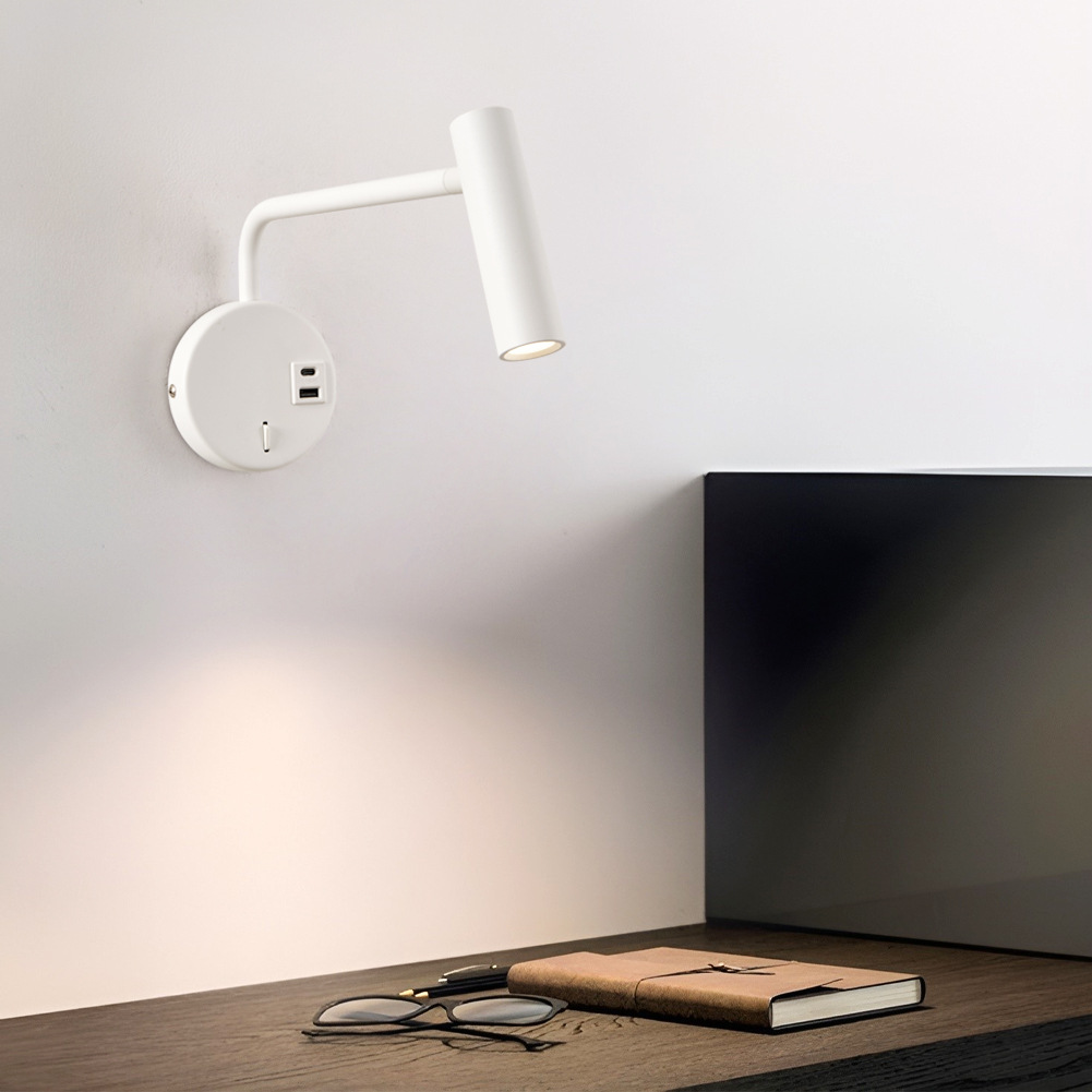 로커 팔 독서 벽 램프 침대 옆 간단한 현대 성격 스위치 USB 회전 벽 램프 벽 램프 침실 창조적