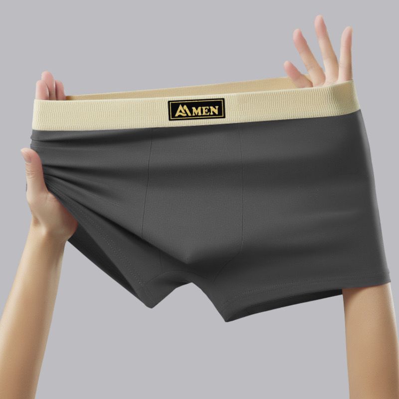 Men's Boxer Briefs Solid Color Comfortable Breathable Underwear_voghion.com