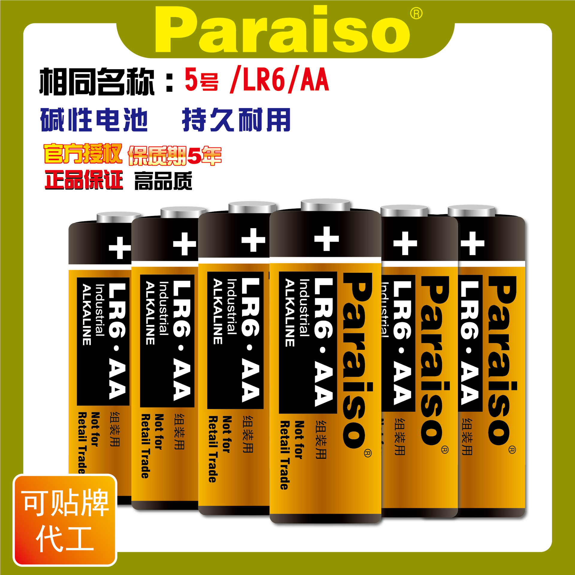 Paraiso/Songzhiyuan No.5 Alkaline Battery AA Children's Toy LR6 Remote Control Alkaline Dry Battery