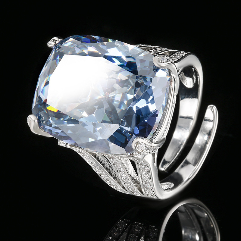 2025 nuevo estilo Zhuang Shengsheng joyería fondo de cobre chapado en oro simulación rojo anaranjado circonio anillo retro piedra principal femenina 15*20