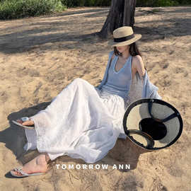 TOMORROW ANN2026春夏纯苎麻松紧腰半裙批发十三行12662