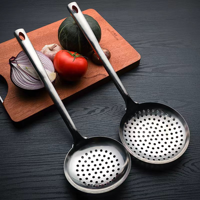 Colador de cocina de acero inoxidable, colador grande de acero inoxidable para el hogar, colador grueso, colador de olla caliente profundo frito, colador sin magnetismo