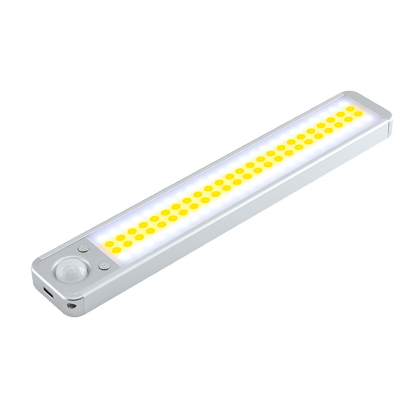 Fuente fabricante recargable luz nocturna luz de sensor de cuerpo humano led inteligente luz de armario de pared luz de armario de succión magnética de batería