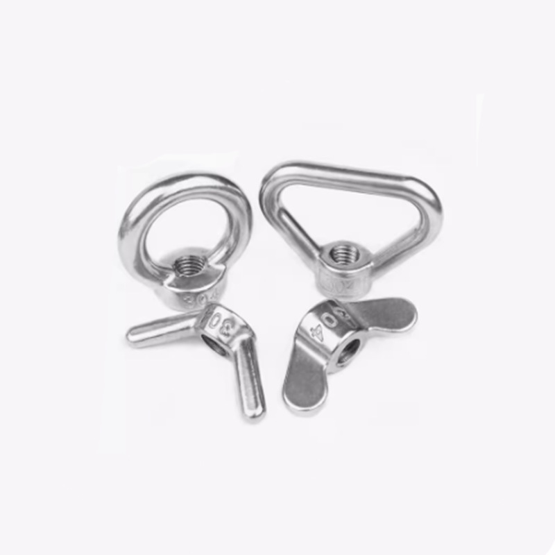 304不锈钢蝶型螺母三角吊母日式吊母羊角螺母元宝手拧螺丝帽M6M8