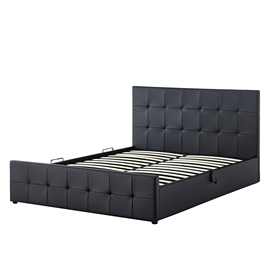 皮床主卧储物床双人软包婚床1.8米1.5米榻榻米大床皮艺床实木收纳