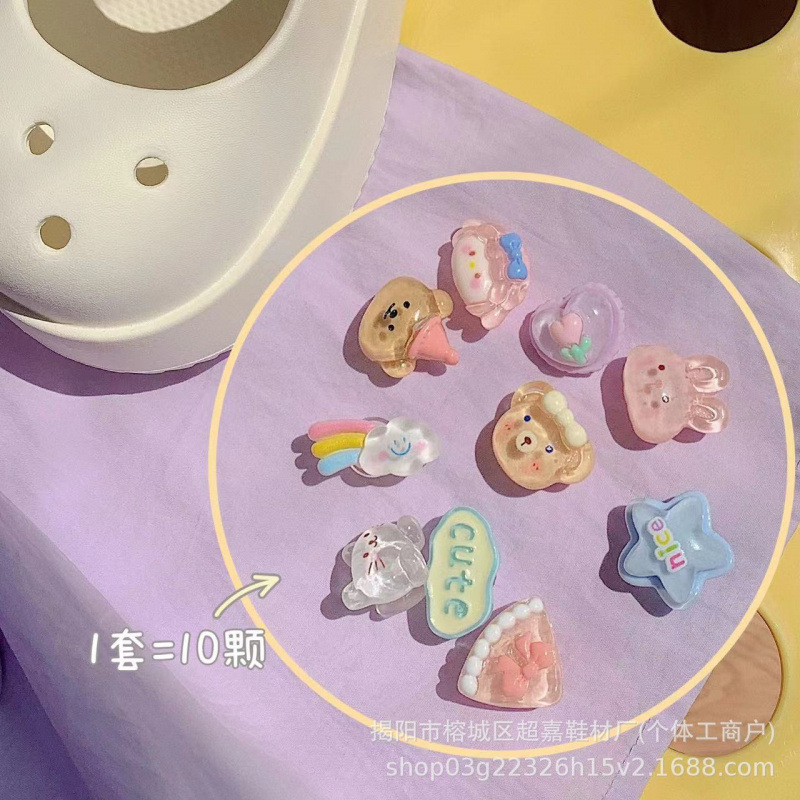 Hoyo Hoyo accesorios de zapatos lindos dibujos animados DIY botones de zapatos floral botones de zapatos accesorios botones de botones accesorios botones de PVC botones de zapatos