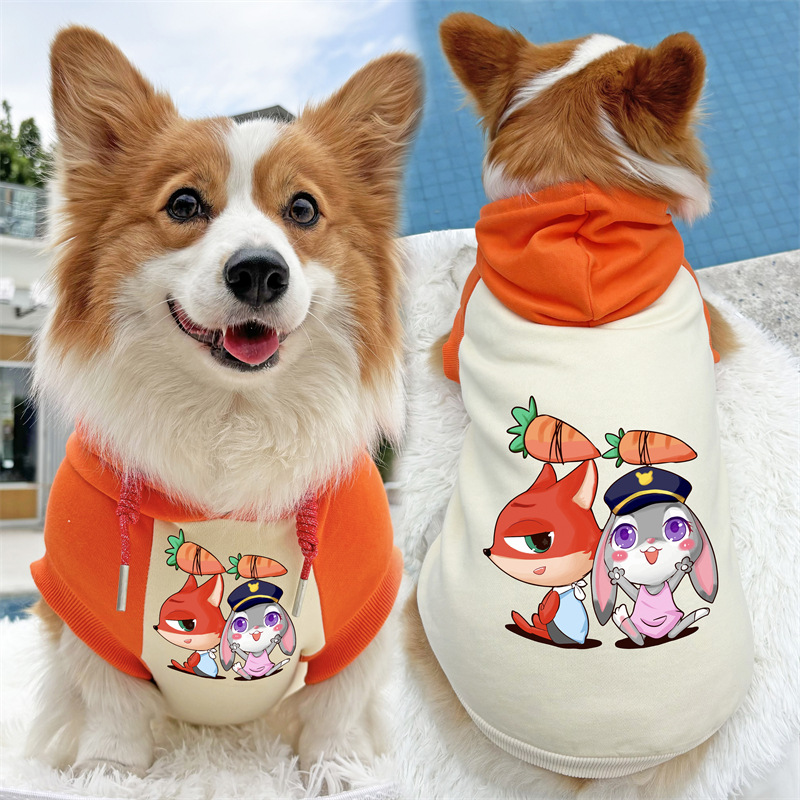 宠物衣服狗衣服柯基衣服秋冬卫衣撞色拼接卫衣