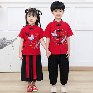 Children chinese Hanfu boys girls chinese tang suit performance suit for kids 