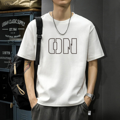 Wholesale short-sleeved T-shirt, men's summer new style, loose large size, men's fashion brand men's round collar sports bottoming shirt, men