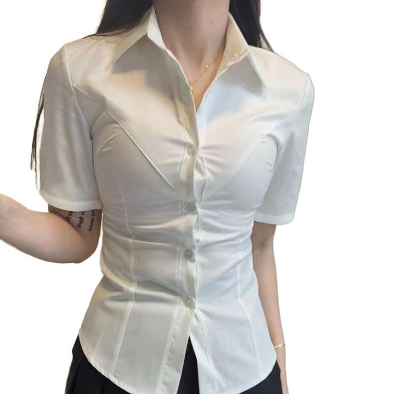 显瘦绑带款V胸收腰绑带衬衫女纯欲小众设计jk制服厂家跨境批发|undefined