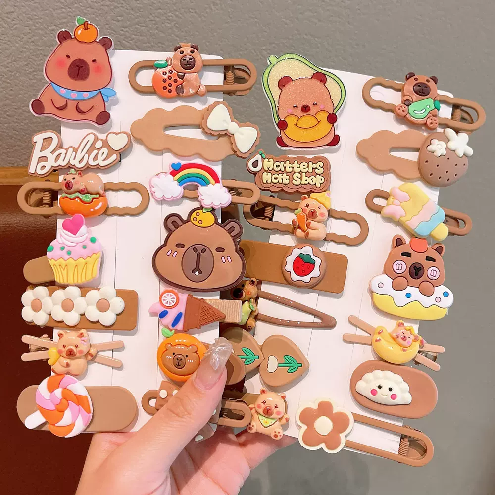 卡皮巴拉儿童发夹女童卡通刘海侧边碎发夹女孩洋气高级感宝宝头饰