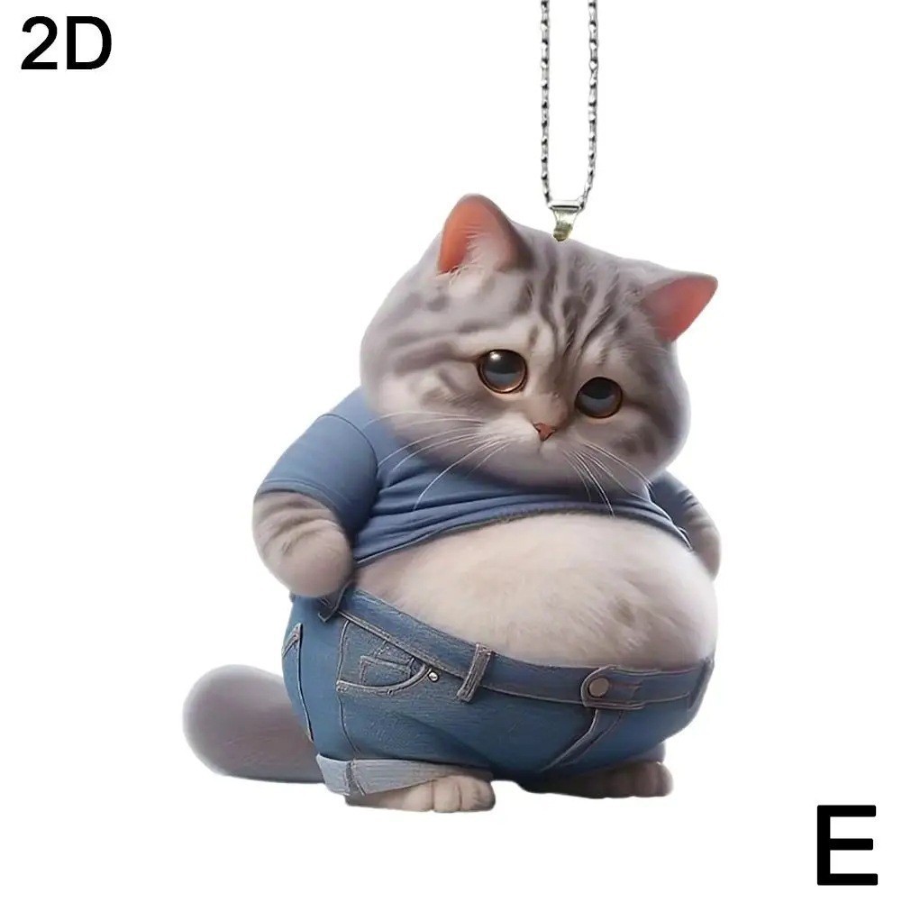 Nuevos productos transfronterizos Colgante de gato de vientre grande Mochila Accesorios para el hogar Colgante de automóvil plano acrílico 2D image 10