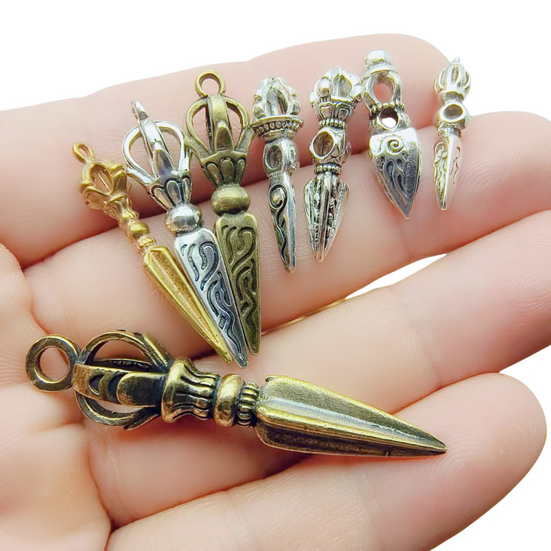 古代シルバーレトロダイヤモンド杵ダイヤモンドベル仏ビーズアクセサリー diy チベットブレスレットネックレスバッククラウドペンダントジュエリー卸売|undefined