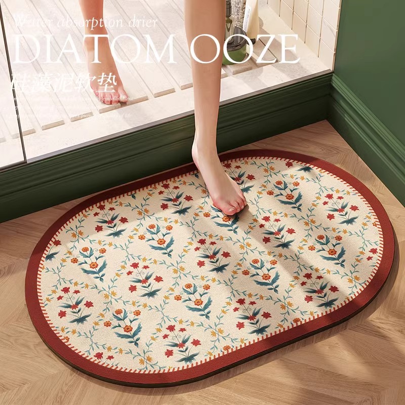 Diatom Mud Absorbent Mat Upholstery Bathroom Door Mat Toilet Bathroom Non-slip Foot Mat Toilet Door Mat Carpet